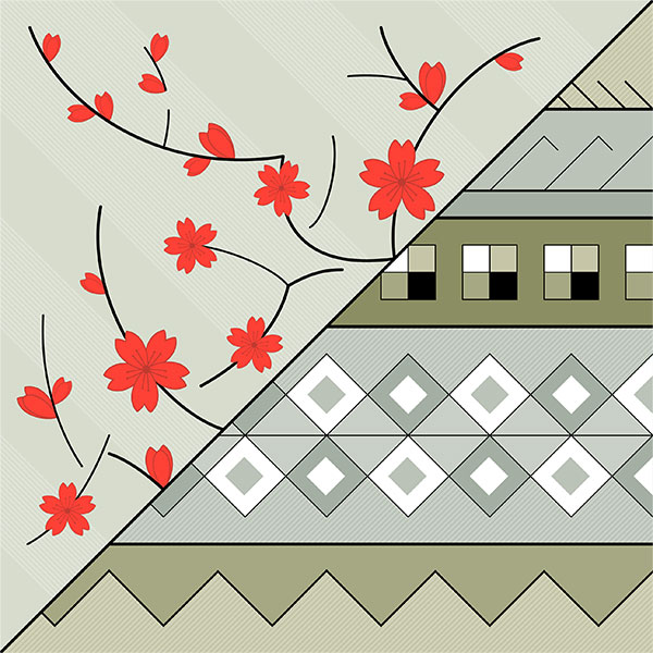 Scarf for Girl in a White Kimono